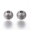 304 Stainless Steel Textured Beads STAS-P108-06-2