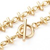 Brass Bar Link Chain Necklaces NJEW-JN03355-2