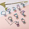 20Pcs 10 Styles Rainbow Color Vacuum Plated Alloy Keychain Clasps JX114A-2