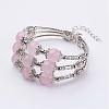 Natural Gemstone Beads Multi-strand Bracelets BJEW-JB02983-2