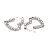 Heart 304 Stainless Steel Hoop Earrings for Women STAS-A057-19P-2