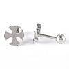 201 Stainless Steel Barbell Cartilage Earrings EJEW-R147-03-4