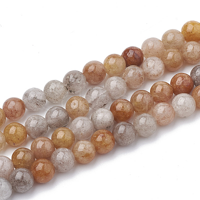 Natural Rutilated Quartz Beads Strands G-S337-8mm-01-1