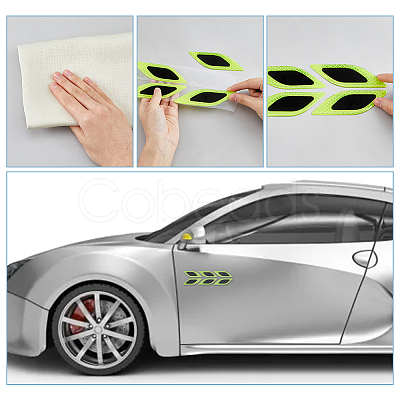 SUPERFINDINGS 3 Sets 3 Colors Leaf Shape Resin Car Door Protector Anti-collision Strip Sticker STIC-FH0001-15A-1