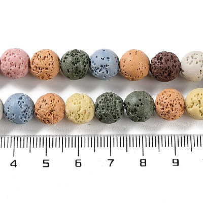 Synthetic Lava Rock Dyed Beads Strands G-H311-08C-07-1