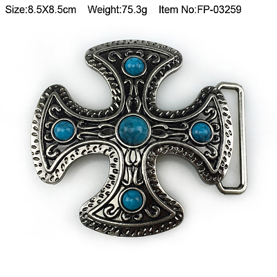 Alloy Cross Belt Buckles RELI-PW0001-116-1