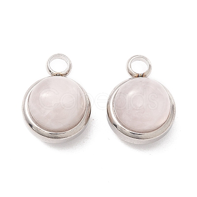 Natural Rose Quartz Charms G-K325-01P-09-1