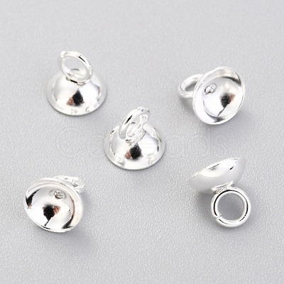 201 Stainless Steel Bead Cap Pendant Bails STAS-G224-24S-04-1