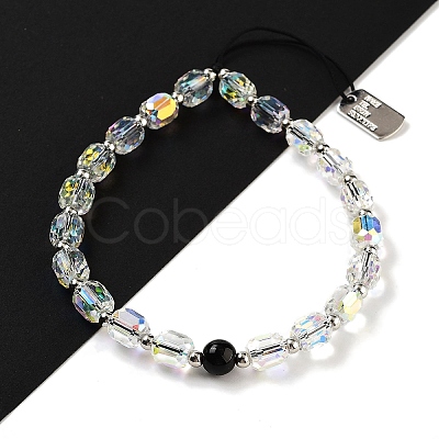 Stainless Steel & Glass Beads Mobile Straps AJEW-H153-05P-1