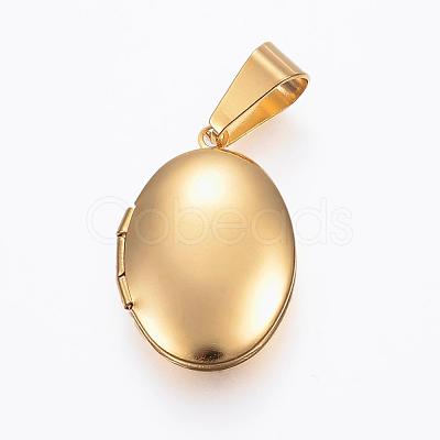 Ion Plating(IP) 304 Stainless Steel Locket Pendants STAS-H389-28G-1