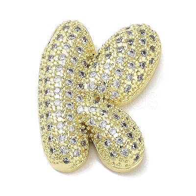 Rack Plating Brass Micro Pave Clear Cubic Zirconia Pendants KK-R163-05K-G-1