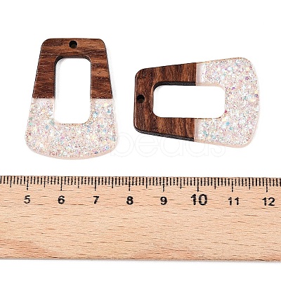 Epoxy Resin & Walnut Wood Pendants RESI-T057-13E-1