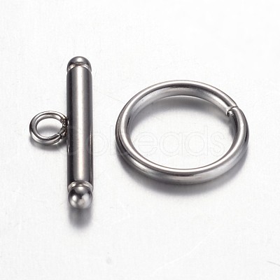 Non-Tarnish 201 Stainless Steel Toggle Clasps X-STAS-D438-31-1