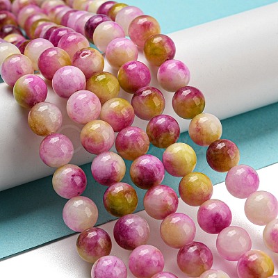 Natural Dyed Yellow Jade Beads Strands G-Q160-A01-01A-1