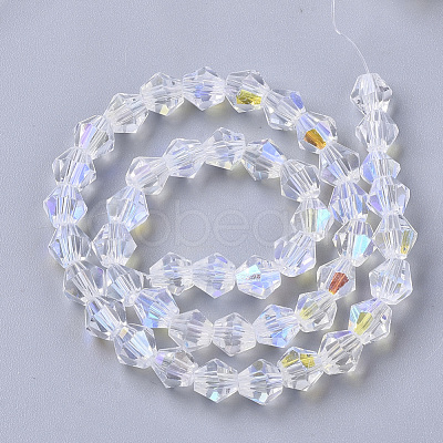 Electroplate Glass Beads Strands X-EGLA-Q118-6mm-C17-1