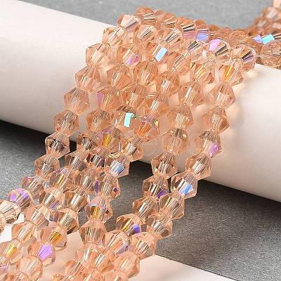 Transparent Electroplate Glass Beads Strands EGLA-A039-T4mm-L15-1