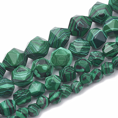 Synthetic Malachite Beads Strands G-S332-6mm-002-1