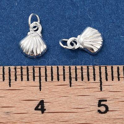 925 Sterling Silver Shell Charms with Jump Rings STER-K181-07S-1