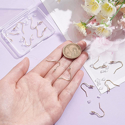 BENECREAT 12Pcs Brass Earring Hooks KK-BC0008-48-1