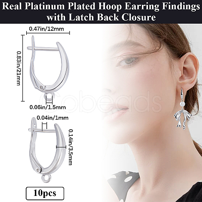 Beebeecraft 10Pcs Brass Hoop Earring Findings KK-BBC0013-88-1