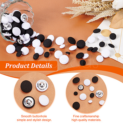 PandaHall Elite 250Pcs 10 Styles 1-Hole Polyester Buttons DIY-PH0017-33-1