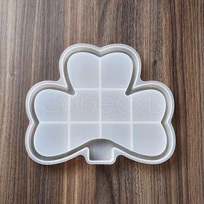 DIY Shamrock Jewelry Tray Silicone Molds DIY-G051-A06-1