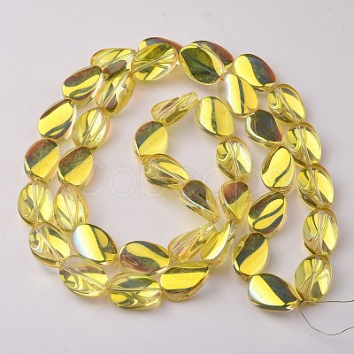 Transparent Electroplate Glass Bead Strands EGLA-C001-HP02-1