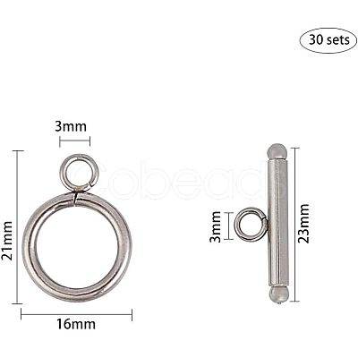 Unicraftale 304 Stainless Steel Toggle Clasps STAS-UN0002-24P-1