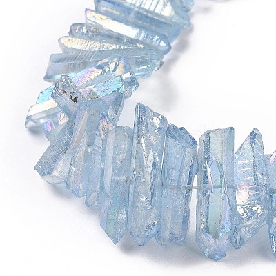 Natural Quartz Crystal Points Beads Strands G-K181-B25-1