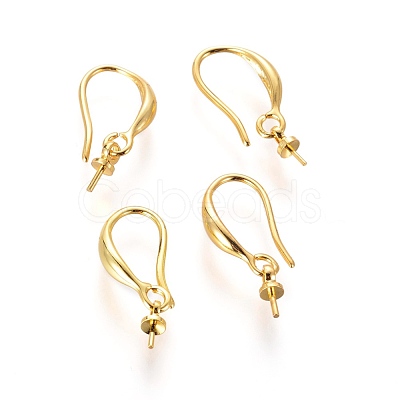 Brass Earring Hooks KK-E779-01G-1