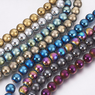 Electroplate Non-Magnetic Synthetic Hematite Beads G-F585-A-10mm-1