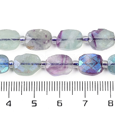 Electroplated Natural Colorful Fluorite Beads Strands G-G182-C04-01-1