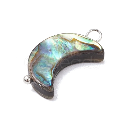 Natural Abalone Shell/Paua Shell Pendants PALLOY-JF02701-02-1