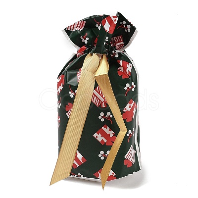 Christmas Gift Box Plastic Packing Pouches Drawstring Bags ABAG-Q053-03F-1