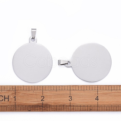 Tarnish Resistant 304 Stainless Steel Pendants STAS-I140-01B-S-1