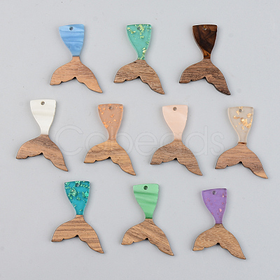 Resin & Walnut Wood Pendants RESI-S389-032A-1