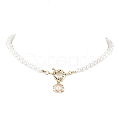 Shell Pearl Beaded Necklaces for Women NJEW-JN04832-1