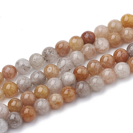 Natural Rutilated Quartz Beads Strands G-S337-8mm-01-1