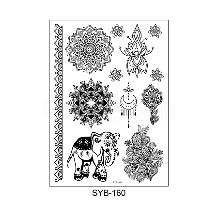 Mandala Pattern Vintage Removable Temporary Water Proof Tattoos Paper Stickers MAND-PW0001-15D-1