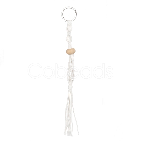 Waxed Cotton Cord Braided Macrame Pouch Empty Stone Holder for Pendant Keychain Making KEYC-JKC00536-1