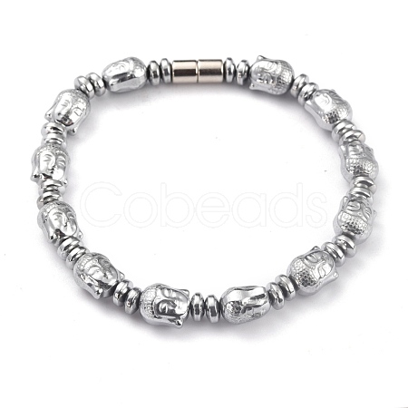 Electroplate Magnetic Synthetic Hematite Beaded Bracelets BJEW-B011-02-1