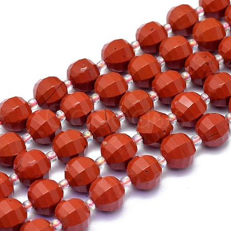 Natural Red Jasper Beads Strands G-K306-A25-10mm-1