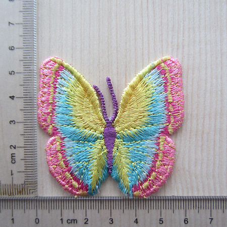 Butterfly Shape Computerized Embroidery Cloth Iron on/Sew on Patches WG11256-06-1