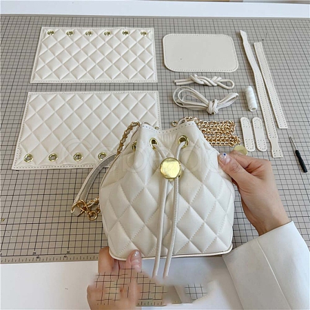 DIY Knitting PU Imitation Bag Making Kit PW-WGB5CF4-02-1