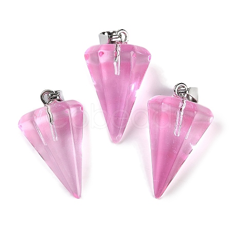 Spray Painted Glass Pendants GLAA-Z007-03C-1