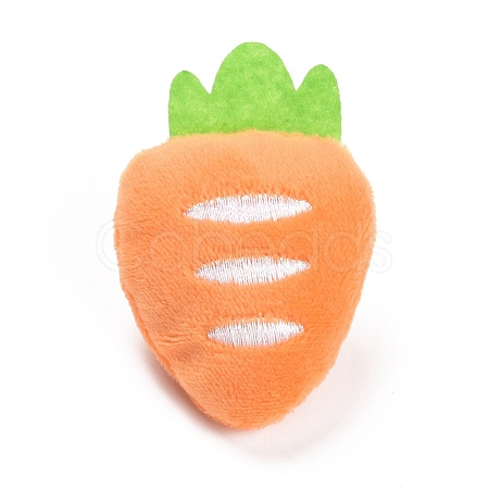 Carrot Cotton & Non-Woven & Velvet Fabric Brooch JEWB-A003-07-1