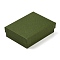 Cardboard Paper Jewelry Storage Boxes with Sponge, Gift Package Supplies, Rectangle, Dark Olive Green, 9.2x7x2.7cm