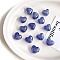 Transparent Acrylic Beads, with Glitter Powder, Heart, Royal Blue, 19.1x21.7x14mm, Hole: 3.5mm