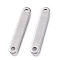 Tarnish Resistant Smooth 304 Stainless Steel Links, Bar Links, Oval, Stainless Steel Color, 40x6.8x1.3mm, Hole: 3mm