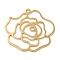 Brass Pendant, Real 18K Gold Plated, Flower, 31x33x1mm, Hole: 1.6mm